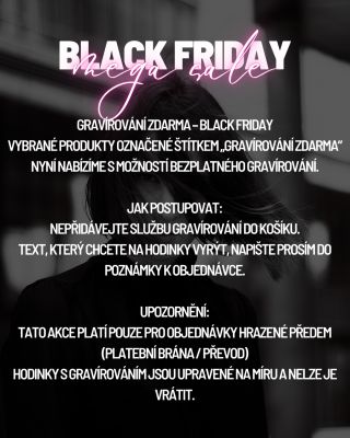 🔥 BLACK FRIDAY! 🔥 Teď je ten správný čas udělat z hodinek něco výjimečného 👉 Gravírování zdarma na vybrané modely označené...